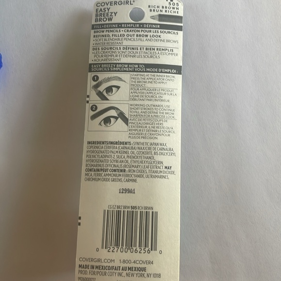 CoverGirl Easy Breezy Brow Fill + Define Pencil,twin #505 Rich Brown 3 pack new - Picture 5 of 7